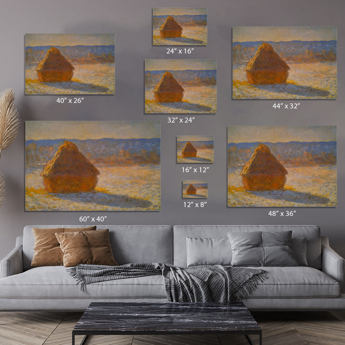 Haystacks in Snow by Monet Canvas Print or Poster - Canvas Art Rocks - 7