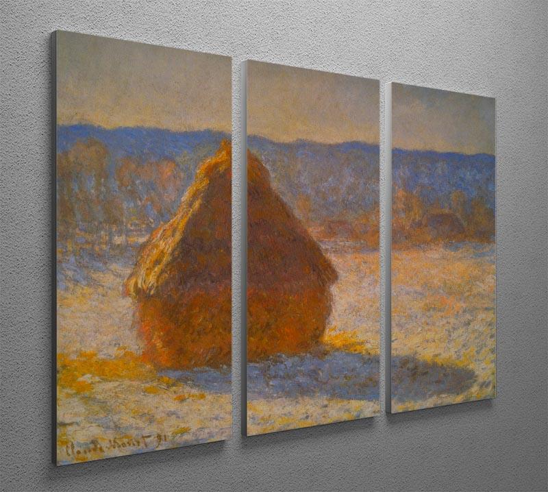 Haystacks in Snow by Monet Split Panel Canvas Print - Canvas Art Rocks - 4