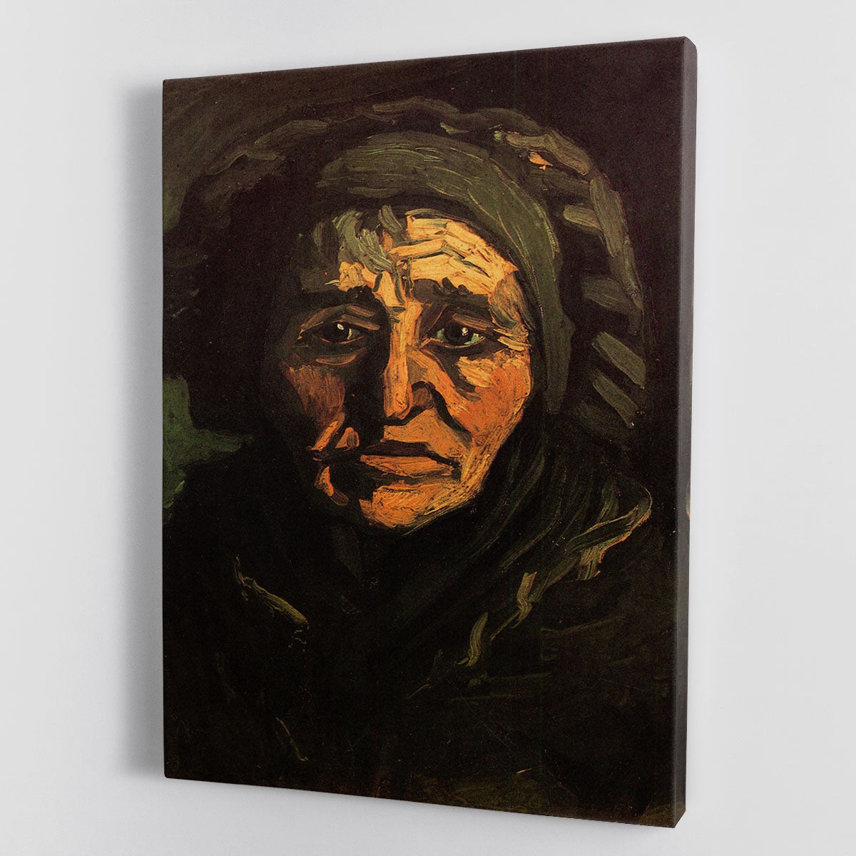 Head of a Peasant Woman with Greenish Lace Cap by Van Gogh Canvas Print or Poster - Canvas Art Rocks - 1