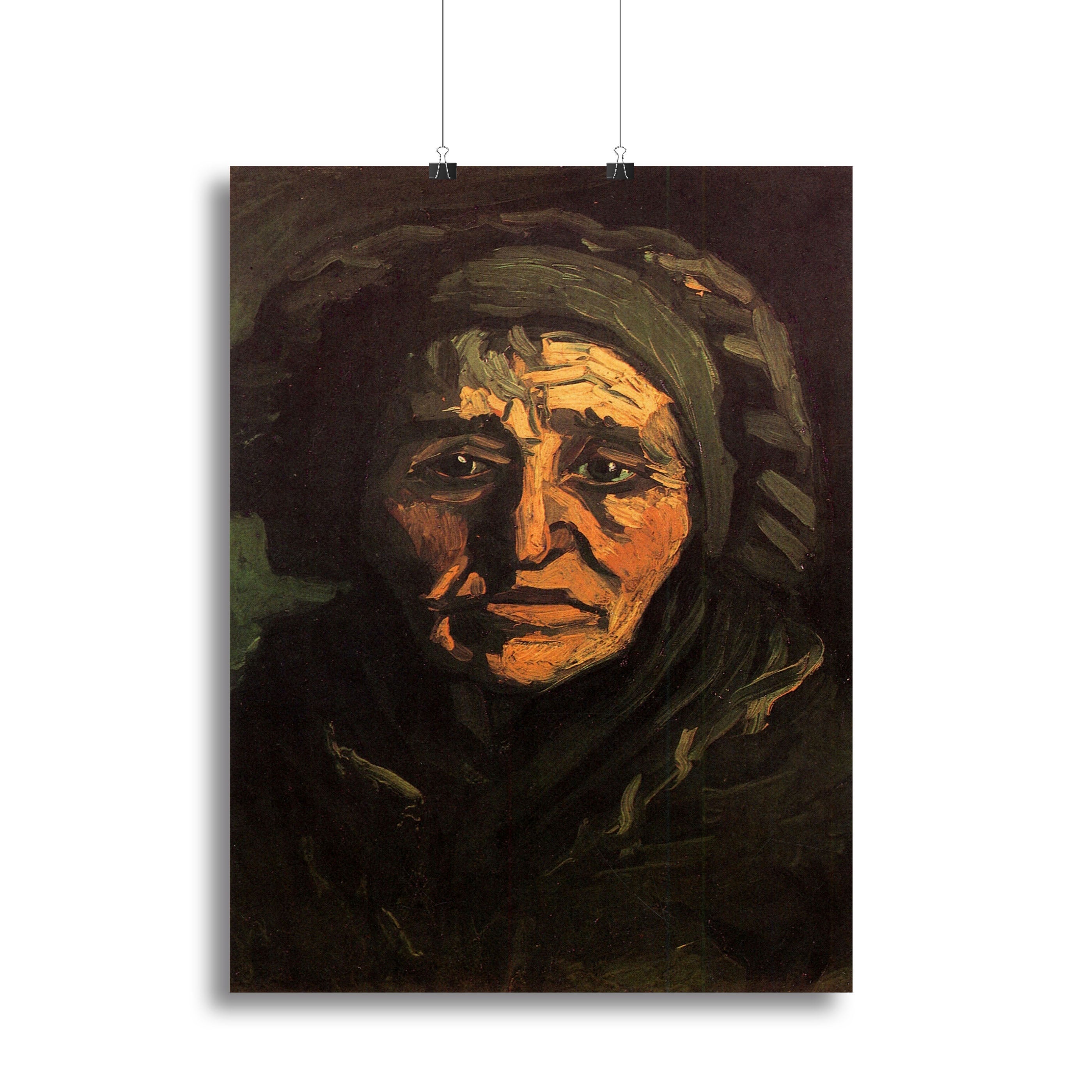 Head of a Peasant Woman with Greenish Lace Cap by Van Gogh Canvas Print or Poster - Canvas Art Rocks - 2