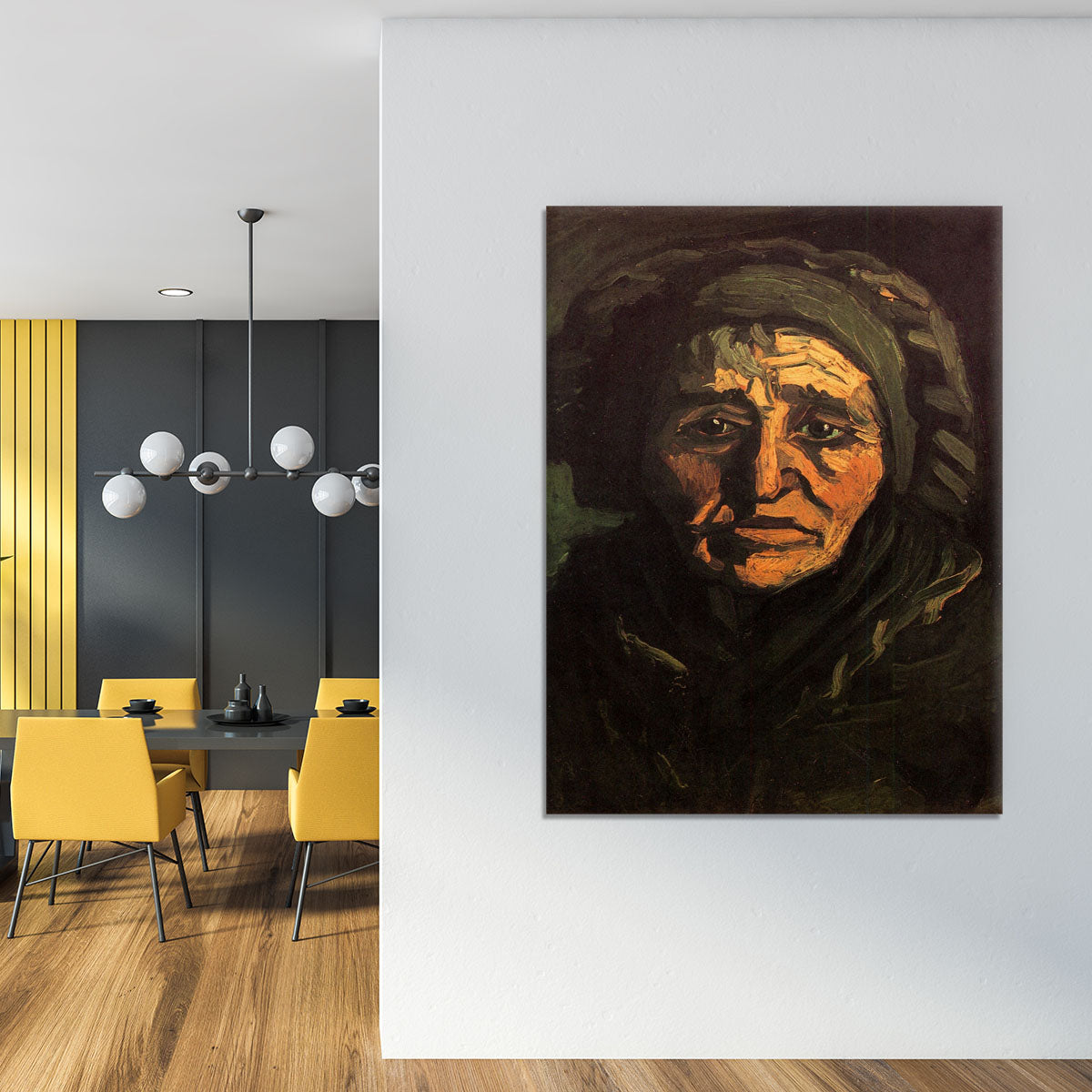 Head of a Peasant Woman with Greenish Lace Cap by Van Gogh Canvas Print or Poster - Canvas Art Rocks - 4