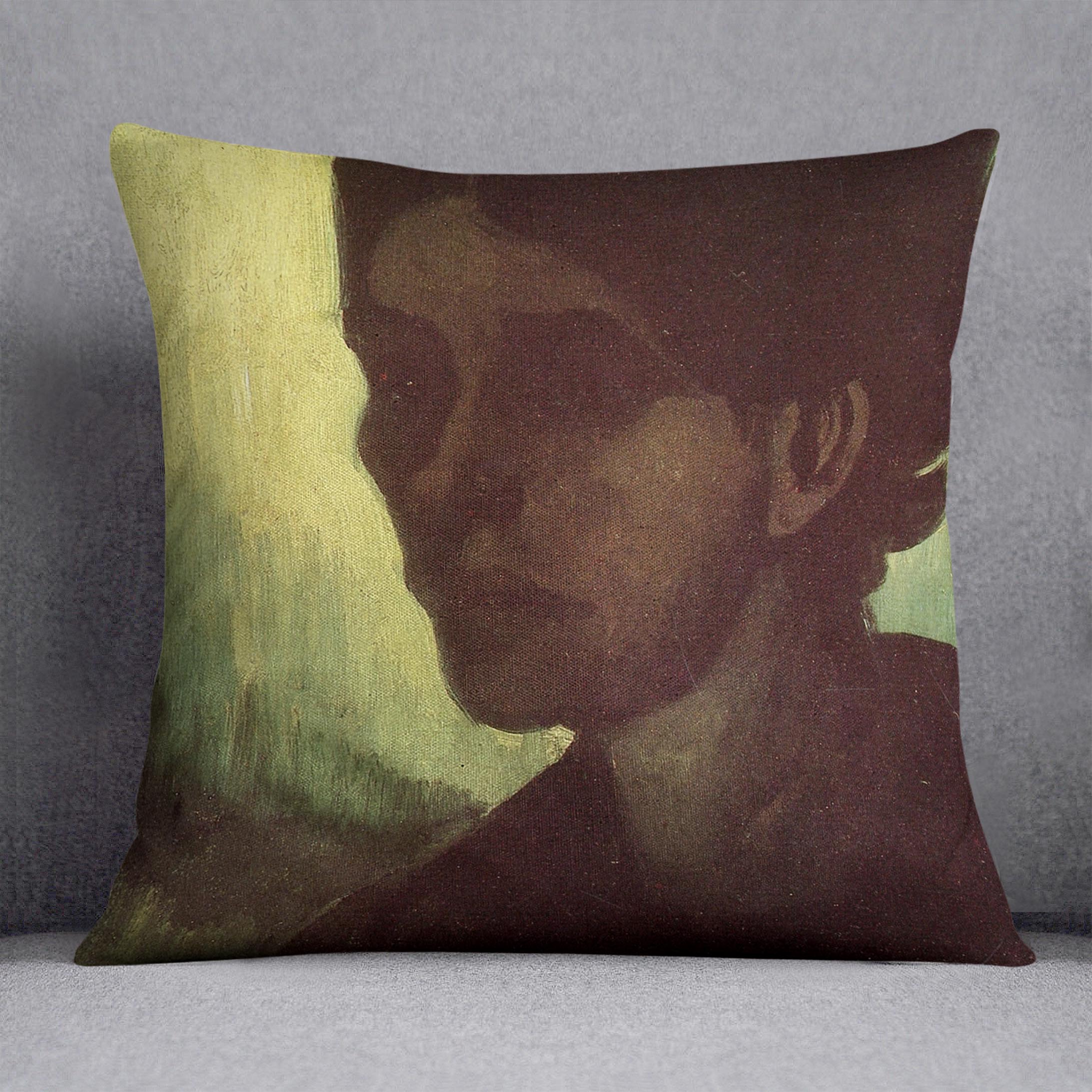Head of a Young Peasant Woman with Dark Cap by Van Gogh Cushion