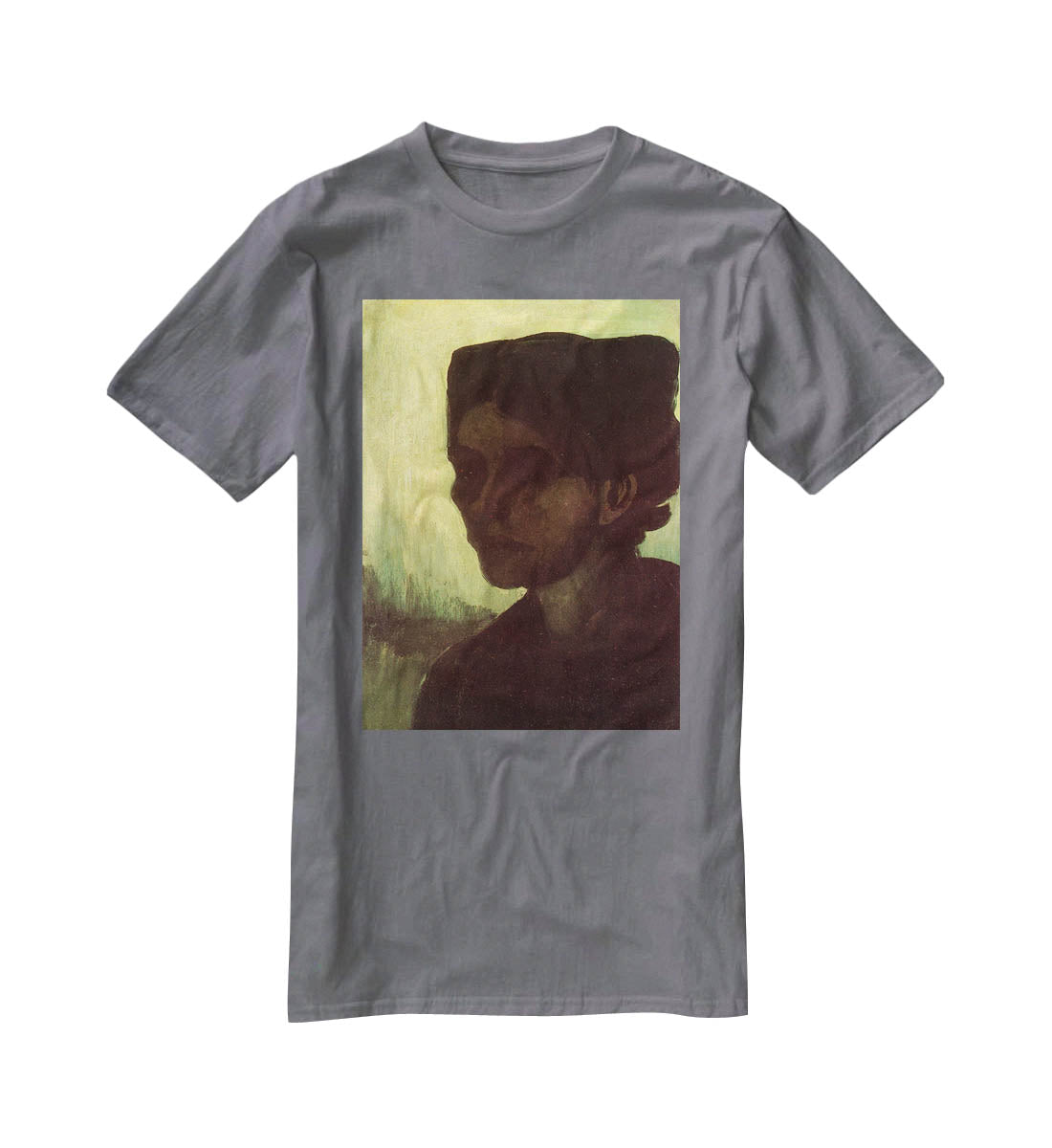 Head of a Young Peasant Woman with Dark Cap by Van Gogh T-Shirt - Canvas Art Rocks - 3