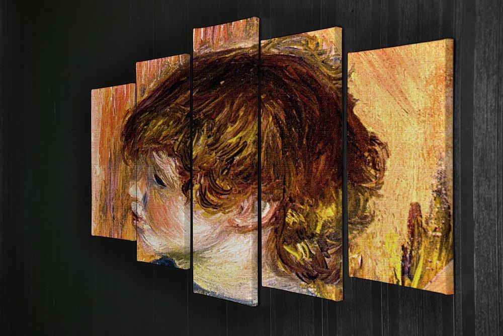 Head of a young girl by Renoir 5 Split Panel Canvas - Canvas Art Rocks - 2