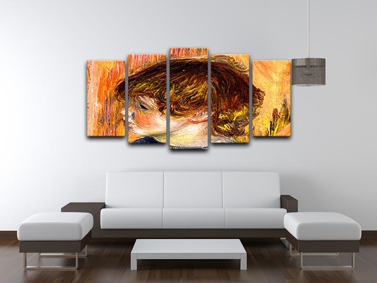 Head of a young girl by Renoir 5 Split Panel Canvas - Canvas Art Rocks - 3