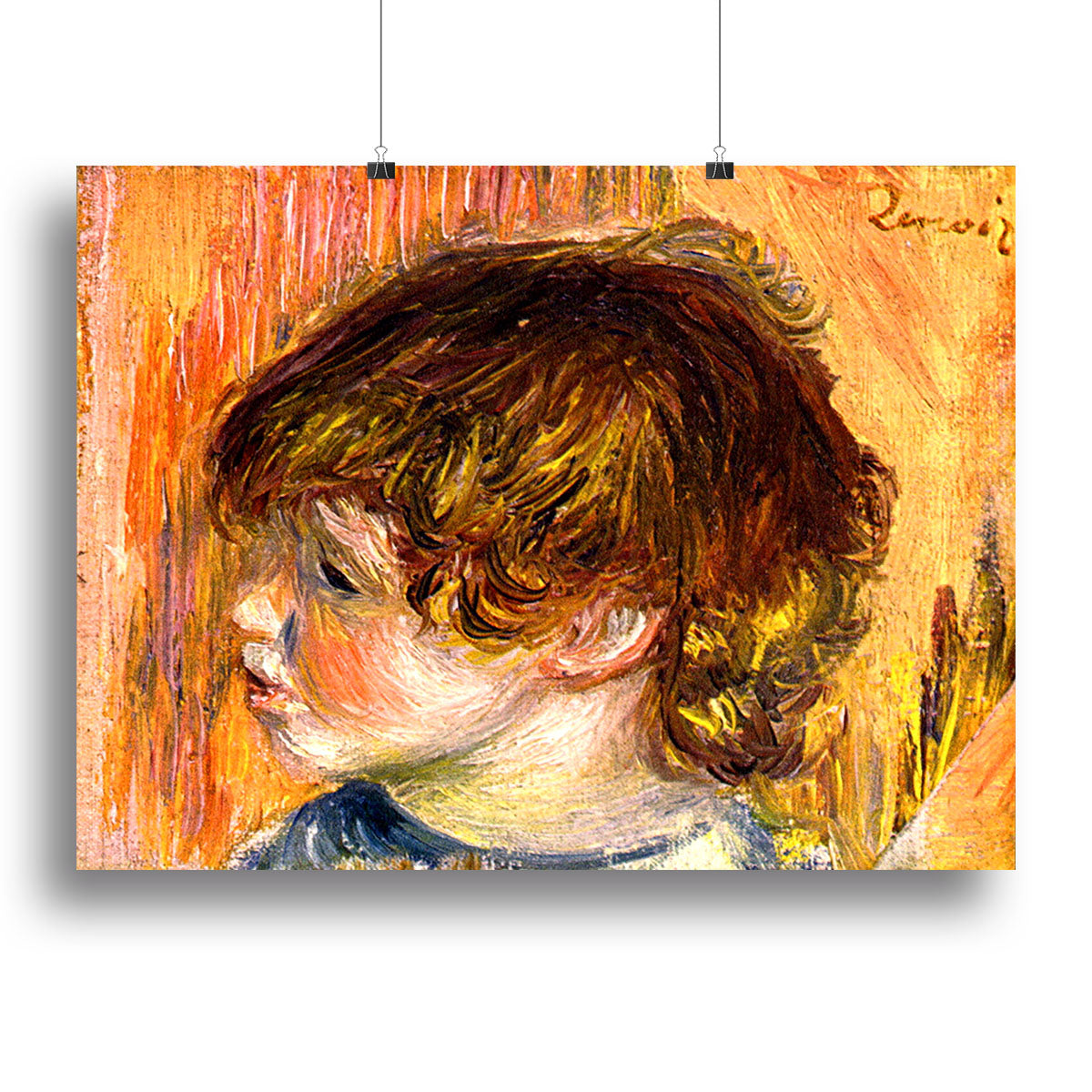 Head of a young girl by Renoir Canvas Print or Poster - Canvas Art Rocks - 2