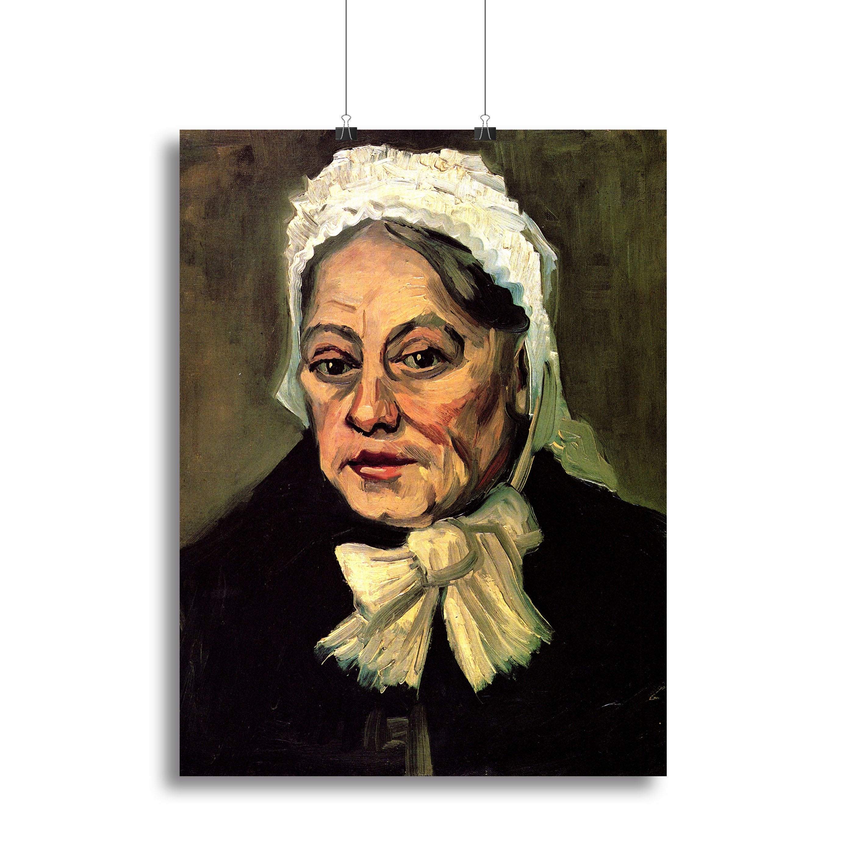 Head of an Old Woman with White Cap The Midwife by Van Gogh Canvas Print or Poster - Canvas Art Rocks - 2