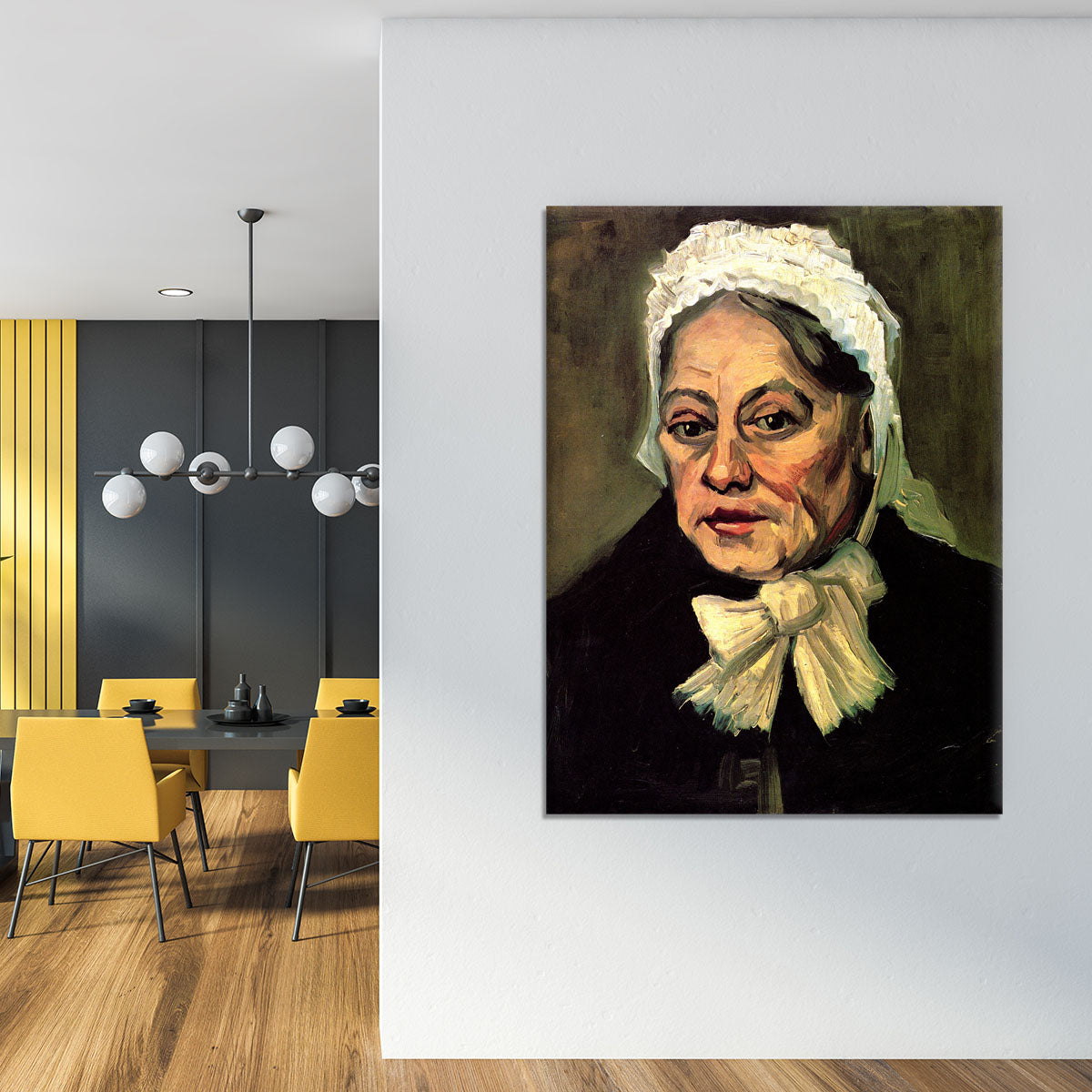 Head of an Old Woman with White Cap The Midwife by Van Gogh Canvas Print or Poster - Canvas Art Rocks - 4