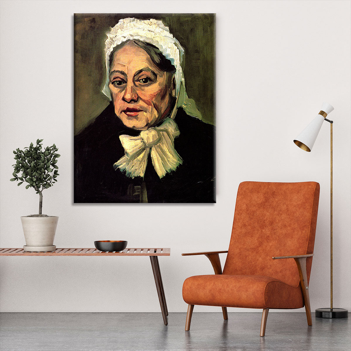 Head of an Old Woman with White Cap The Midwife by Van Gogh Canvas Print or Poster - Canvas Art Rocks - 6