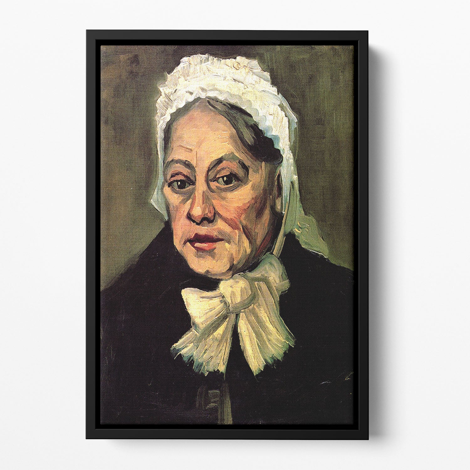 Head of an Old Woman with White Cap The Midwife by Van Gogh Floating Framed Canvas