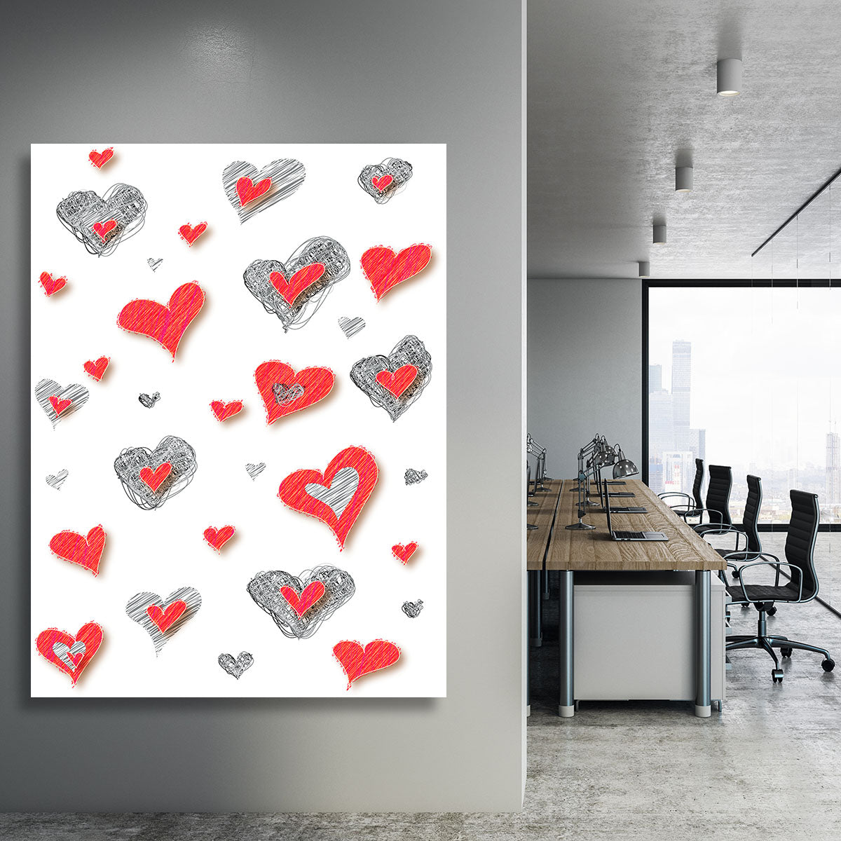 Heart Pattern Canvas Print or Poster - Canvas Art Rocks - 3