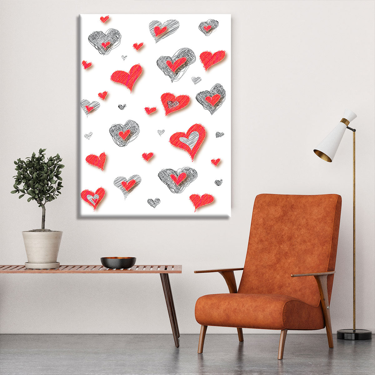Heart Pattern Canvas Print or Poster - Canvas Art Rocks - 6