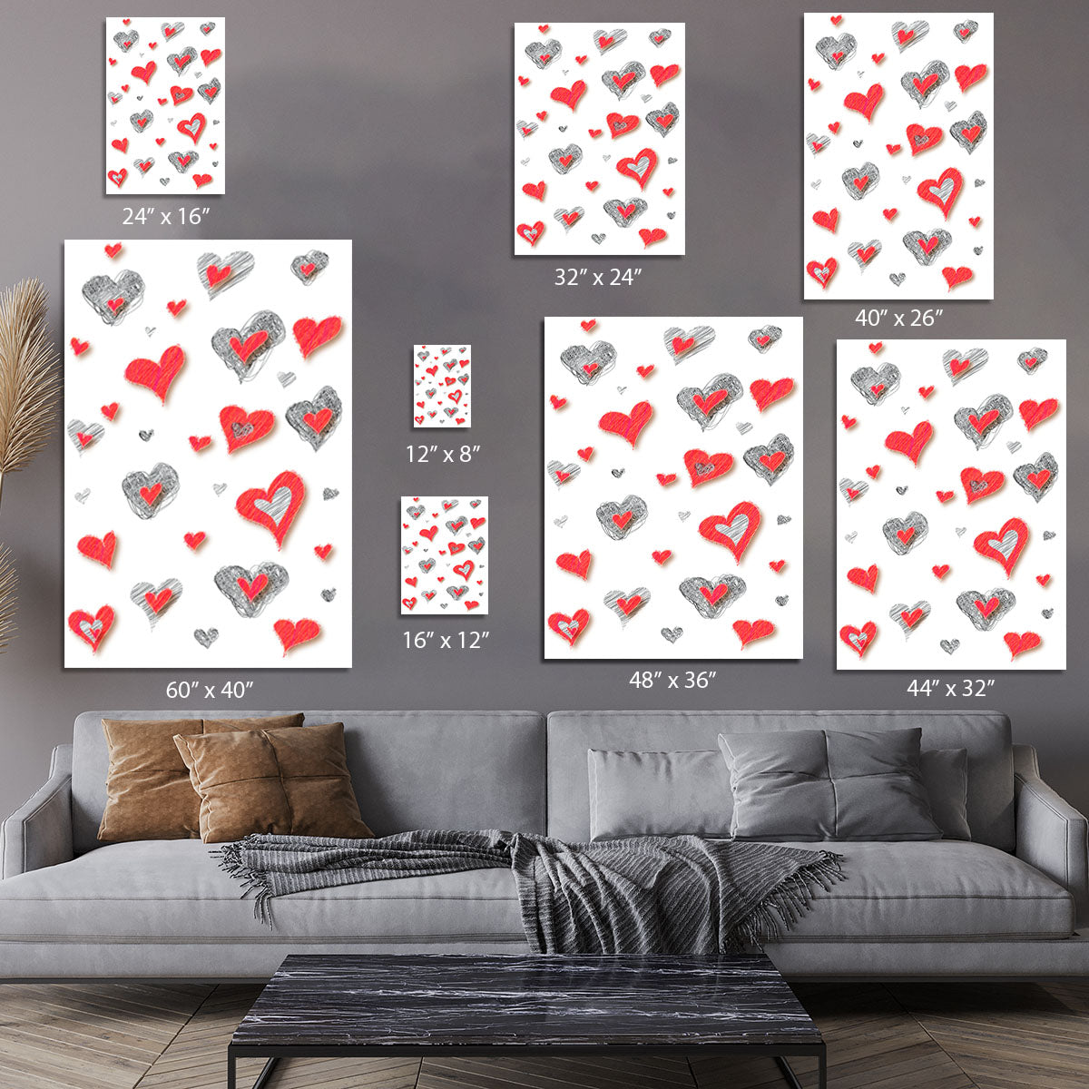 Heart Pattern Canvas Print or Poster - Canvas Art Rocks - 7