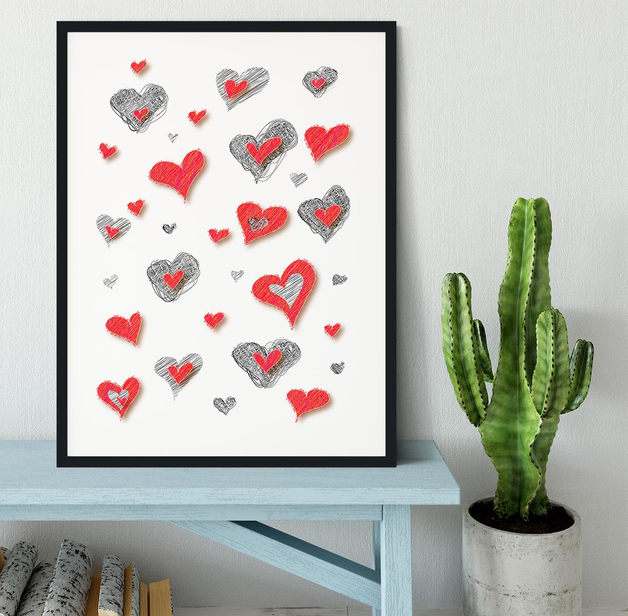 Heart Pattern Framed Print - Canvas Art Rocks - 1