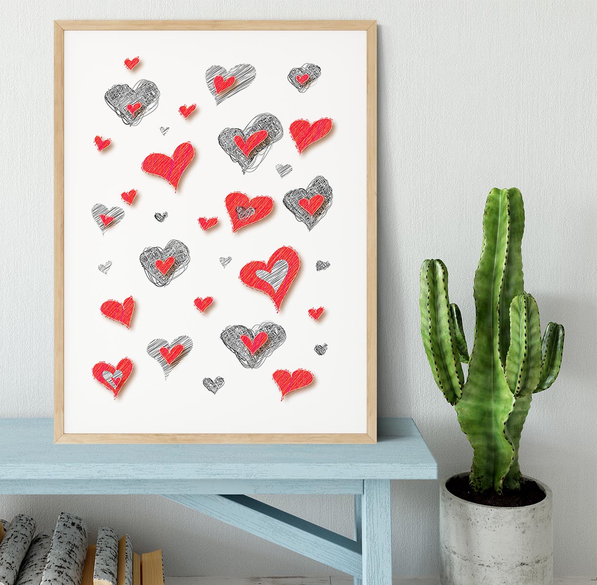 Heart Pattern Framed Print - Canvas Art Rocks - 3
