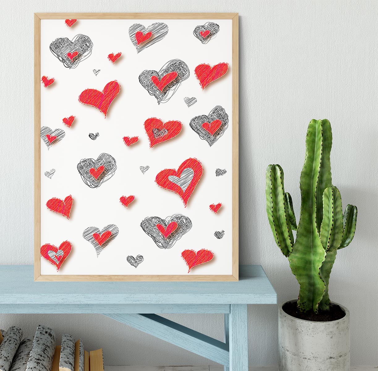 Heart Pattern Framed Print - Canvas Art Rocks - 4