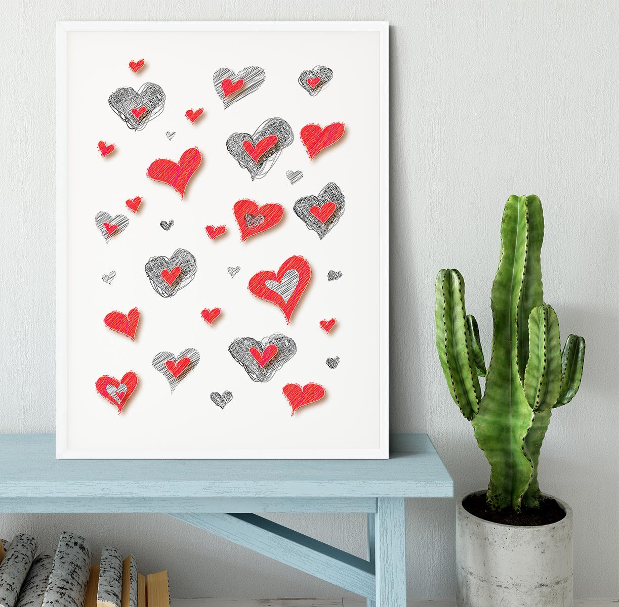 Heart Pattern Framed Print - Canvas Art Rocks - 5