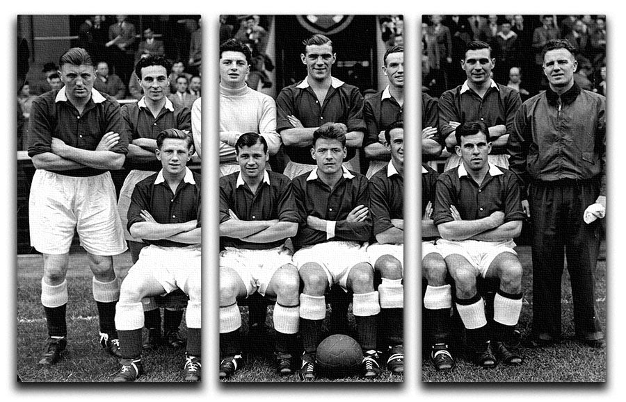 Hearts Football Club Team Photo 1954 3 Split Panel Canvas Print - Canvas Art Rocks - 1