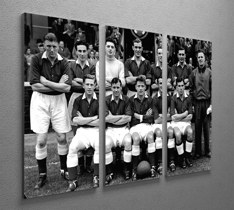 Hearts Football Club Team Photo 1954 3 Split Panel Canvas Print - Canvas Art Rocks - 2