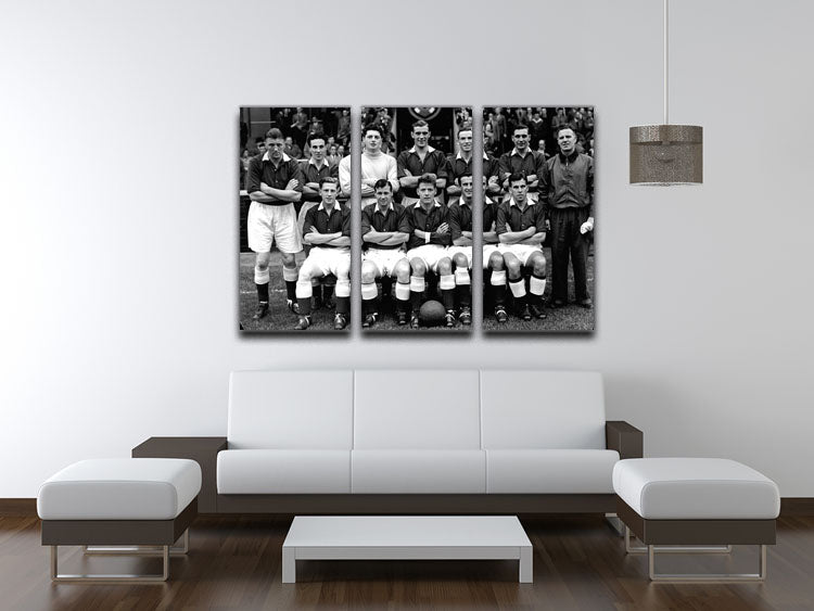 Hearts Football Club Team Photo 1954 3 Split Panel Canvas Print - Canvas Art Rocks - 3