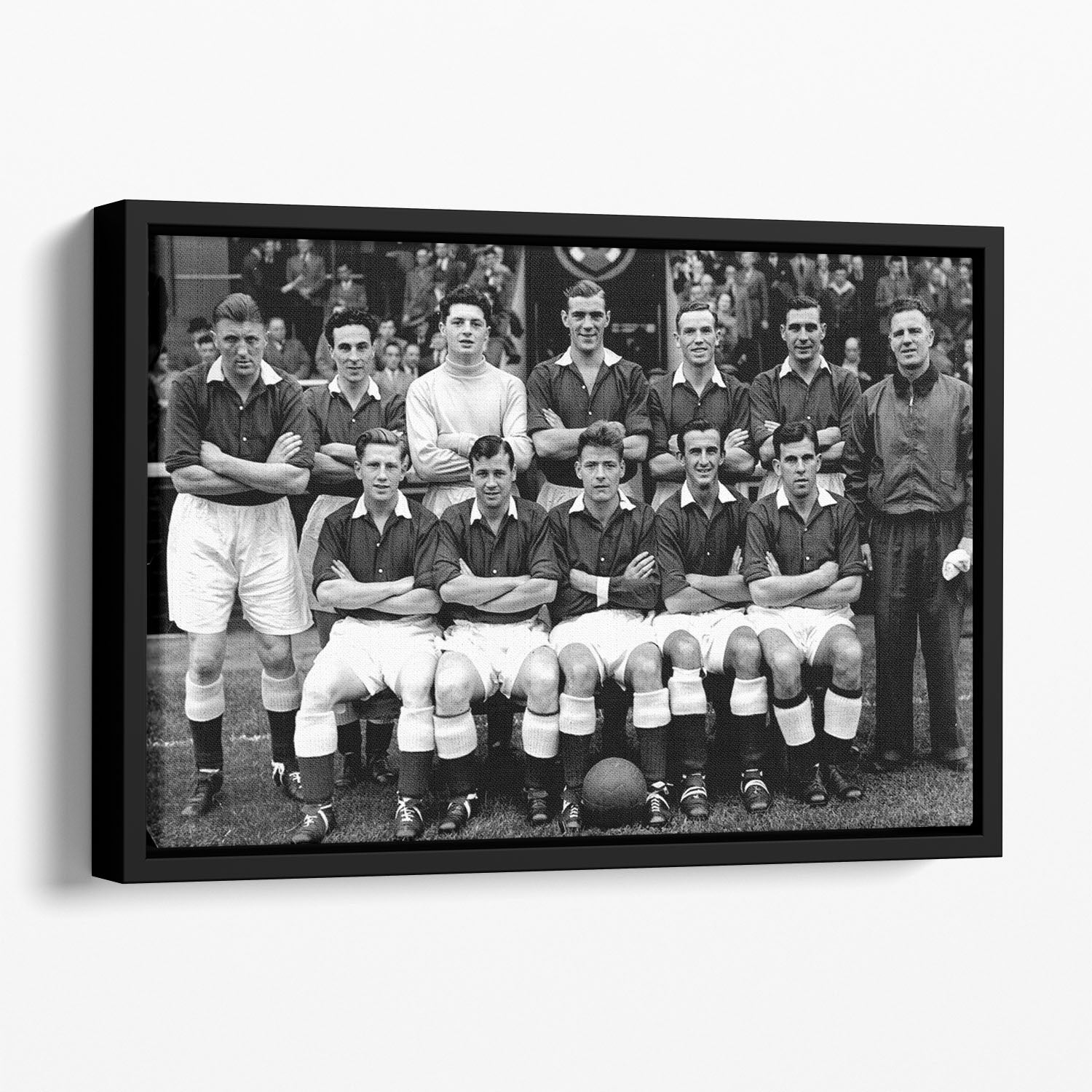 Hearts Football Club Team Photo 1954 Floating Framed Canvas - Canvas Art Rocks - 1