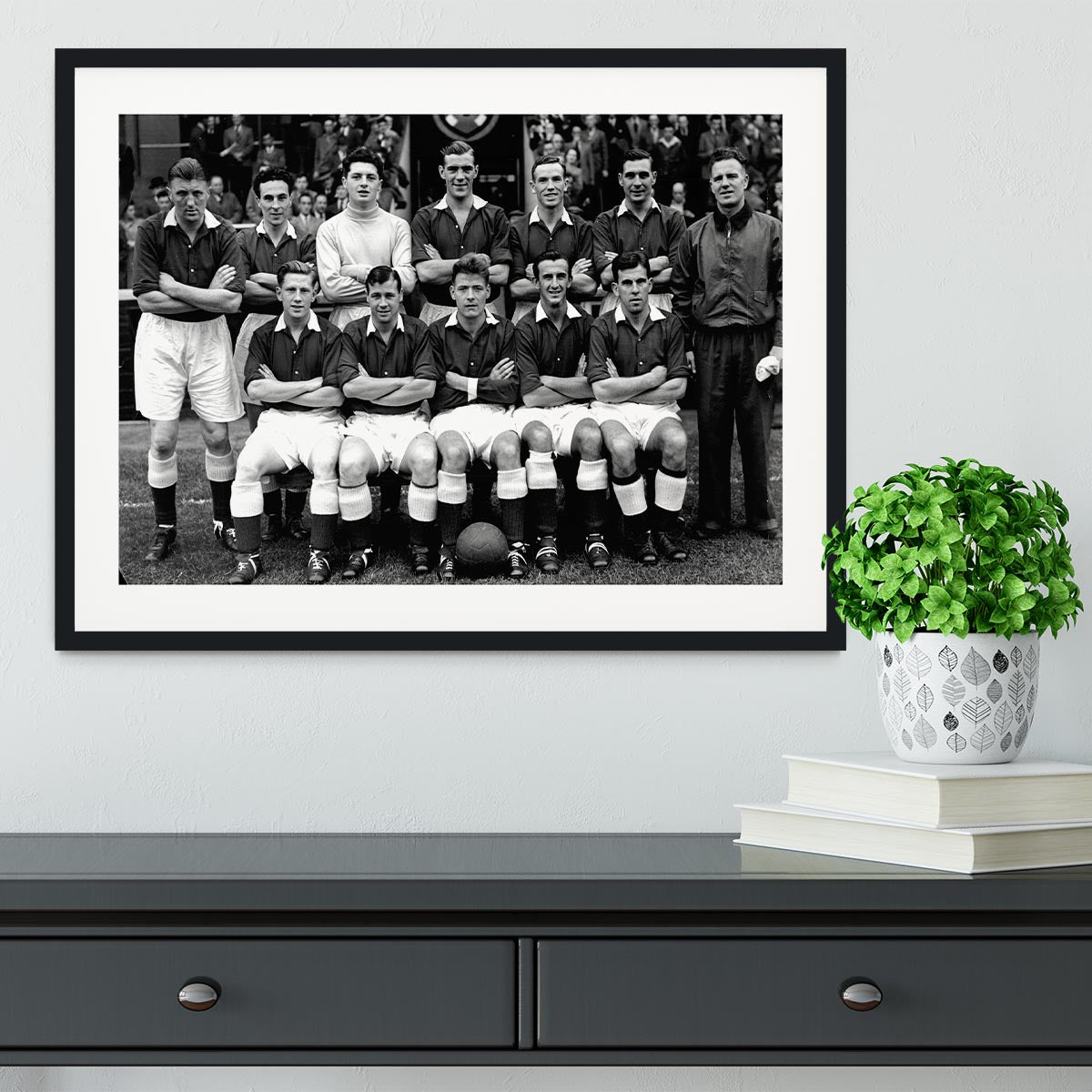 Hearts Football Club Team Photo 1954 Framed Print - Canvas Art Rocks - 1