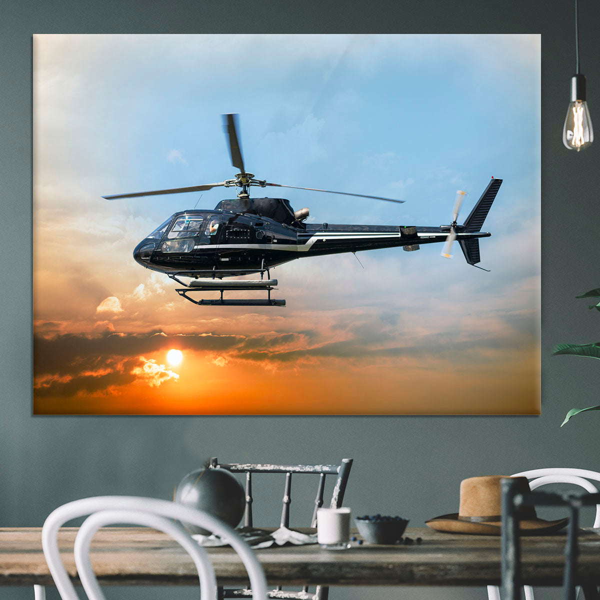 Helicopter for sightseeing Canvas Print or Poster - Canvas Art Rocks - 3