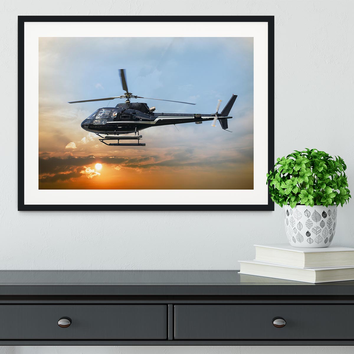 Helicopter for sightseeing Framed Print - Canvas Art Rocks - 1