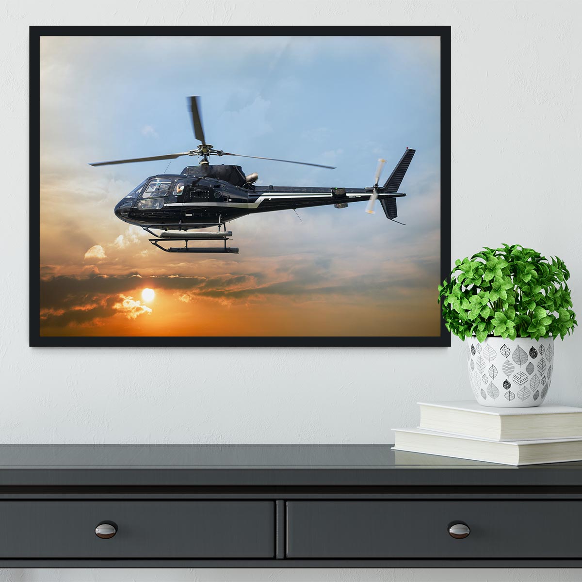 Helicopter for sightseeing Framed Print - Canvas Art Rocks - 2