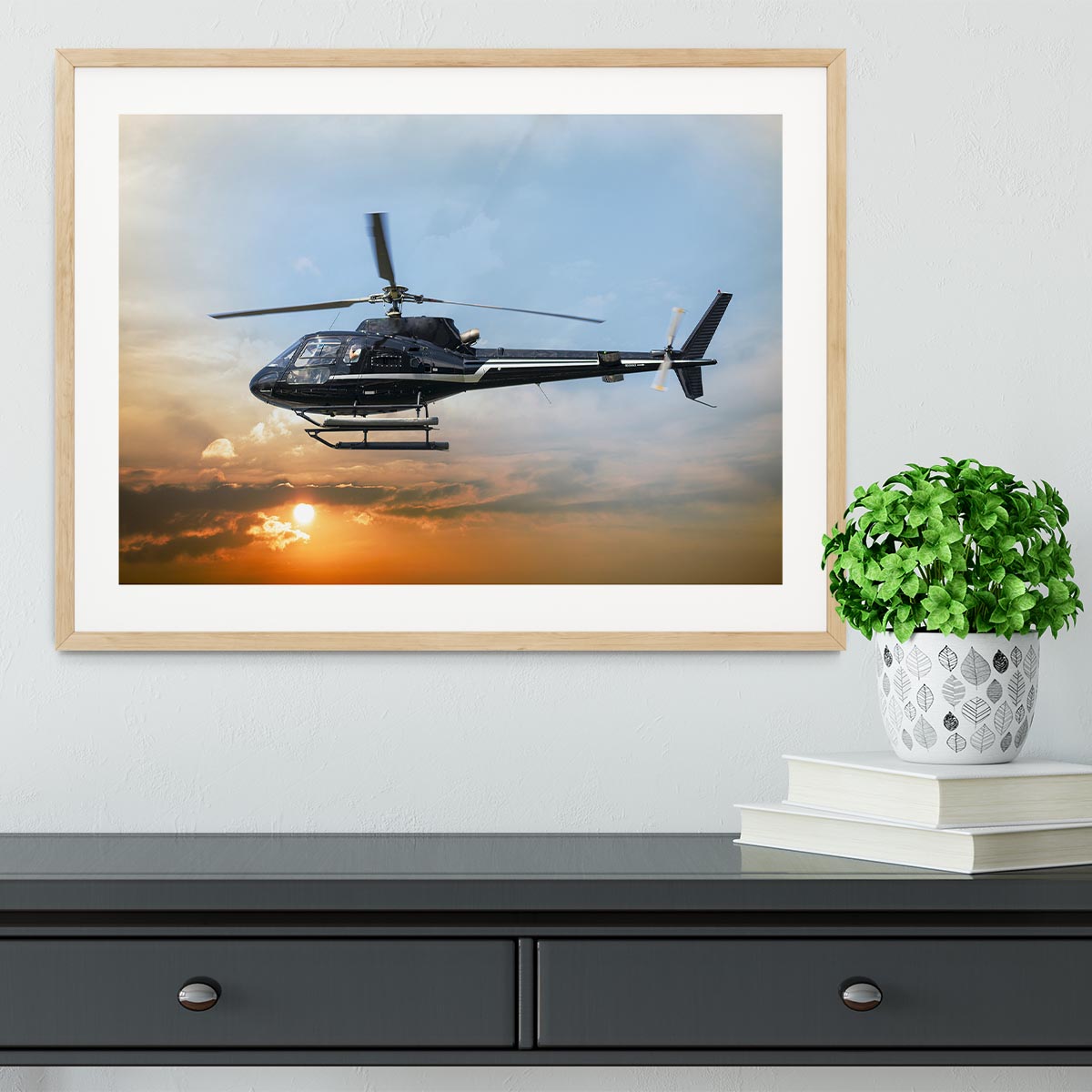 Helicopter for sightseeing Framed Print - Canvas Art Rocks - 3