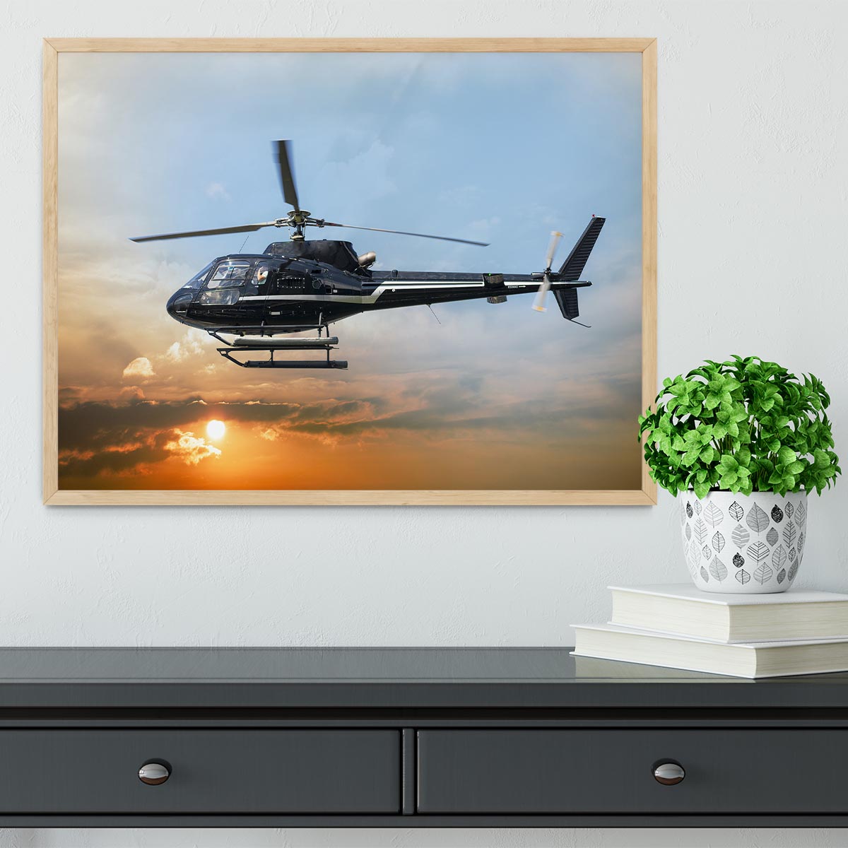 Helicopter for sightseeing Framed Print - Canvas Art Rocks - 4