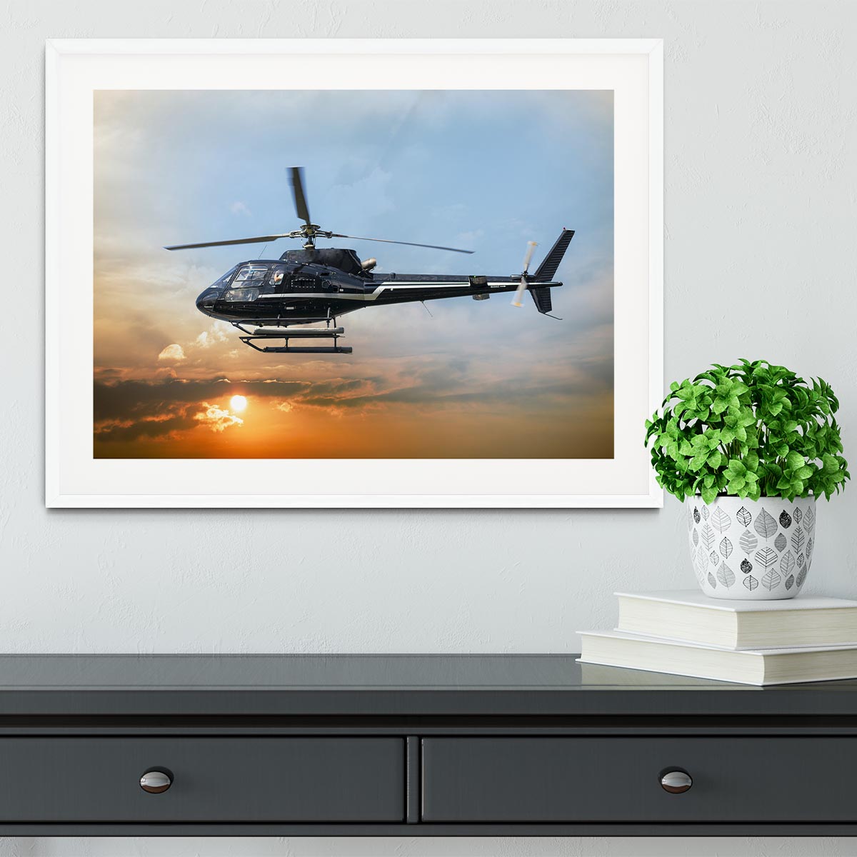 Helicopter for sightseeing Framed Print - Canvas Art Rocks - 5