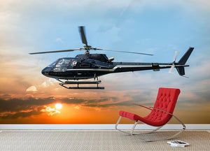 Helicopter for sightseeing Wall Mural Wallpaper - Canvas Art Rocks - 2