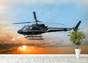 Helicopter for sightseeing Wall Mural Wallpaper - Canvas Art Rocks - 4