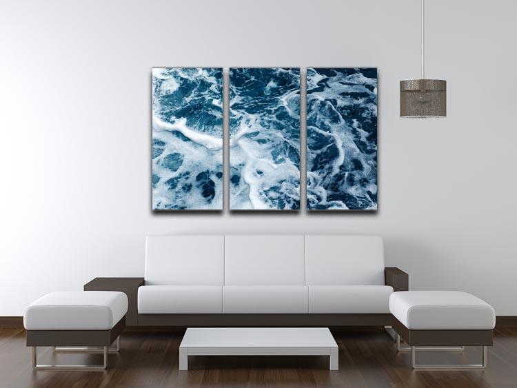 High Angle View Of Rippled Water 3 Split Panel Canvas Print - Canvas Art Rocks - 3