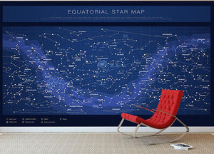 High detailed star map with names of stars contellations Wall Mural Wallpaper - Canvas Art Rocks - 2