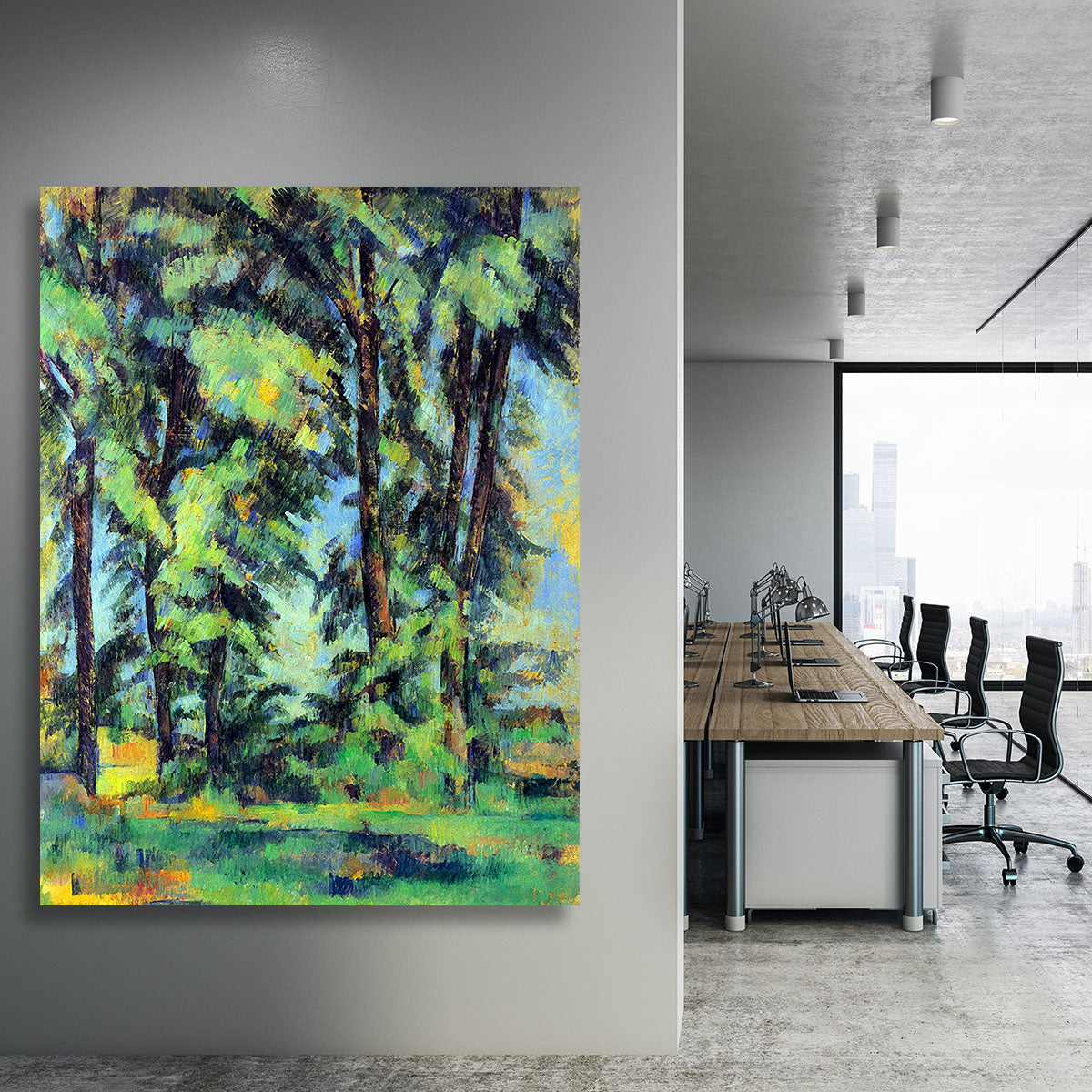 High trees in the Jas de Bouffan by Cezanne Canvas Print or Poster - Canvas Art Rocks - 3