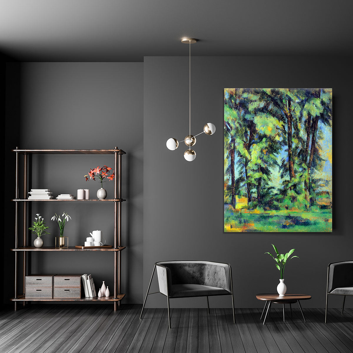 High trees in the Jas de Bouffan by Cezanne Canvas Print or Poster - Canvas Art Rocks - 5