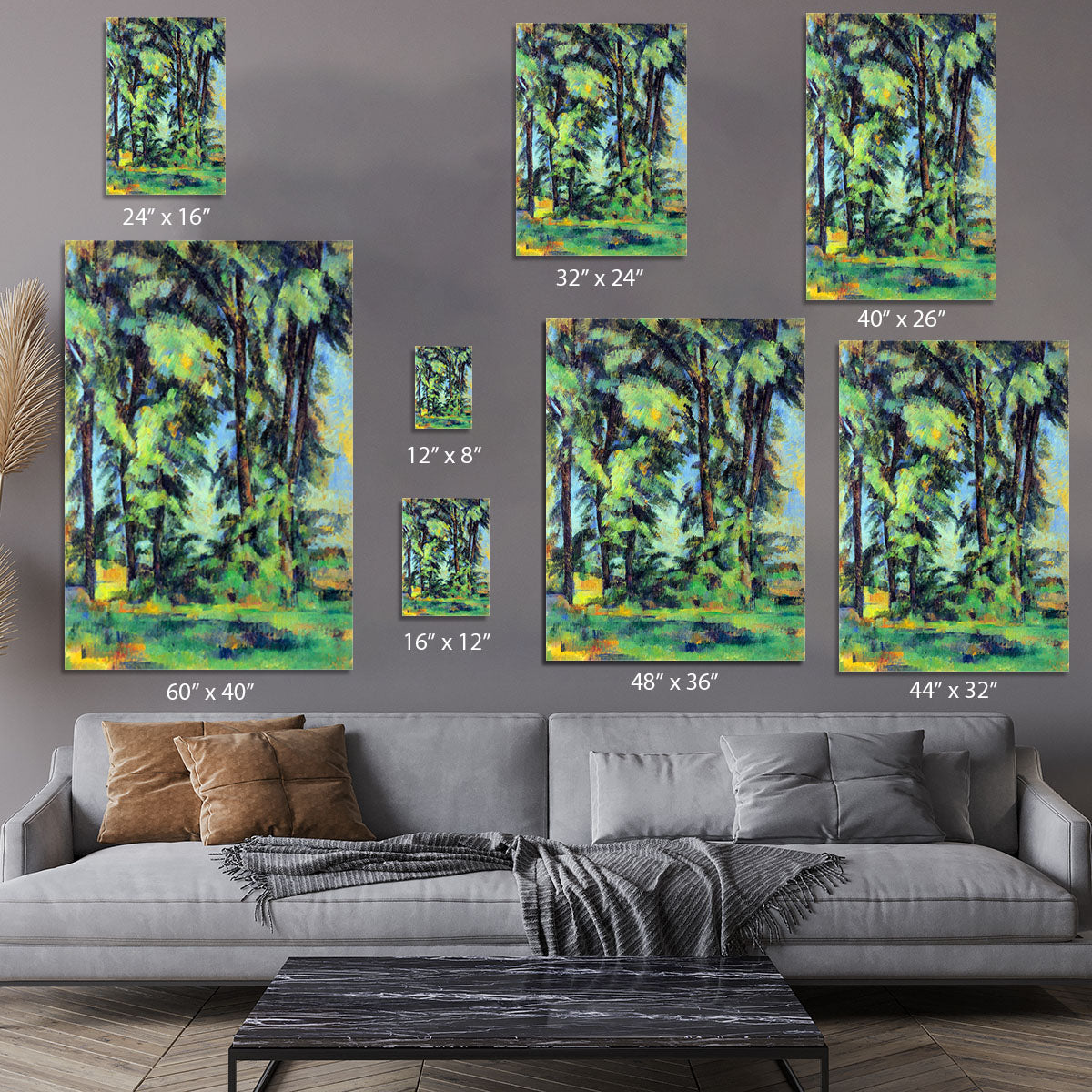 High trees in the Jas de Bouffan by Cezanne Canvas Print or Poster - Canvas Art Rocks - 7