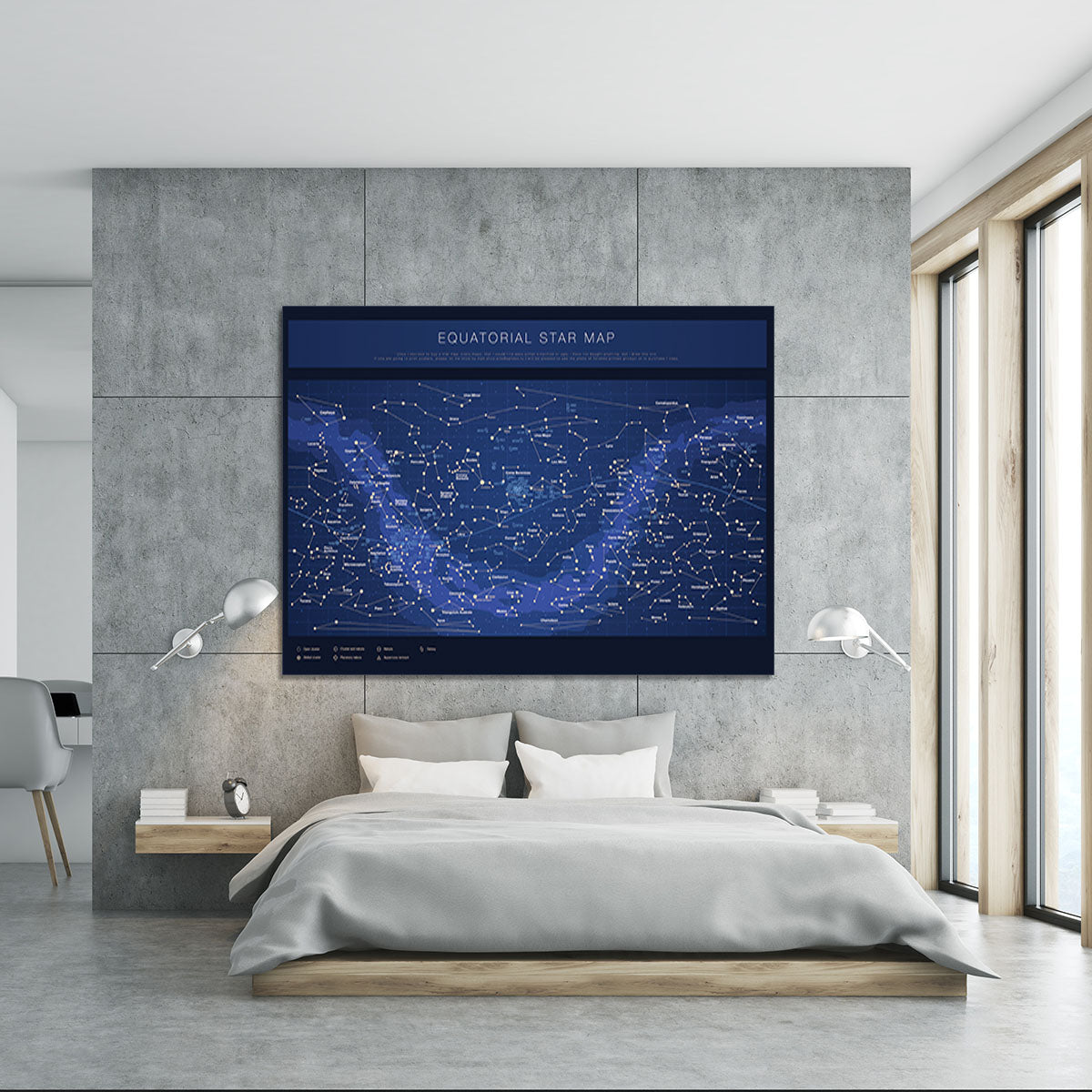 High detailed star map with names of stars contellations Canvas Print or Poster