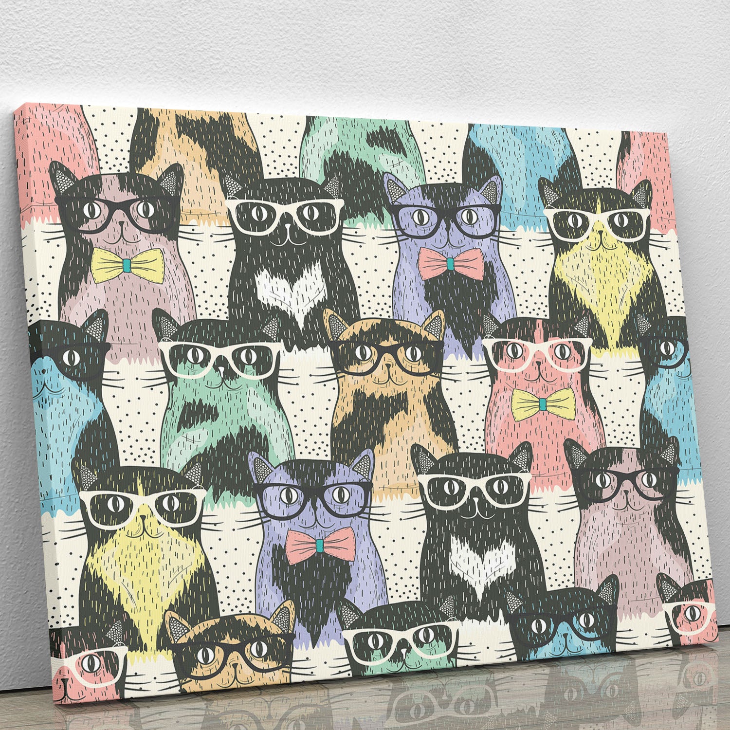 Hipster cute cats Canvas Print or Poster - Canvas Art Rocks - 1