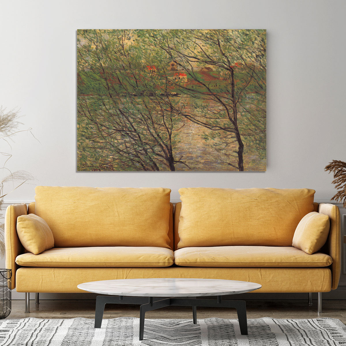 His bank the Ile de la Grande Jatte by Monet Canvas Print or Poster - Canvas Art Rocks - 4