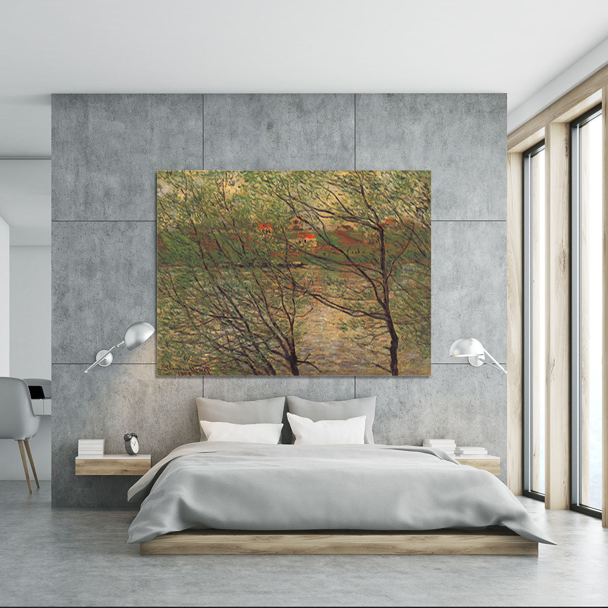 His bank the Ile de la Grande Jatte by Monet Canvas Print or Poster - Canvas Art Rocks - 5
