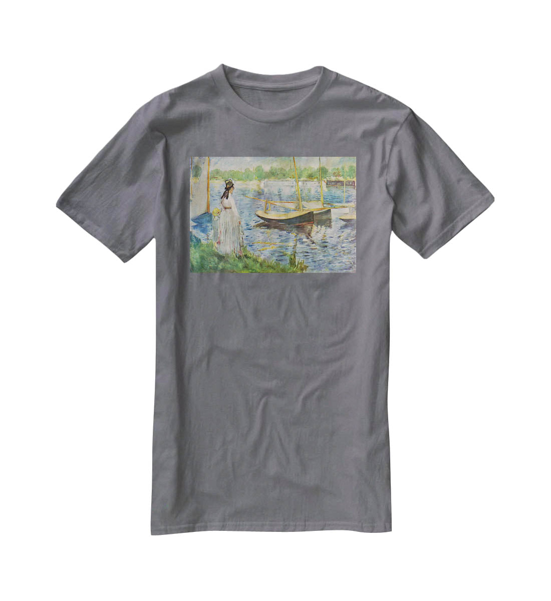 His embankment at Argenteuil by Manet T-Shirt - Canvas Art Rocks - 3