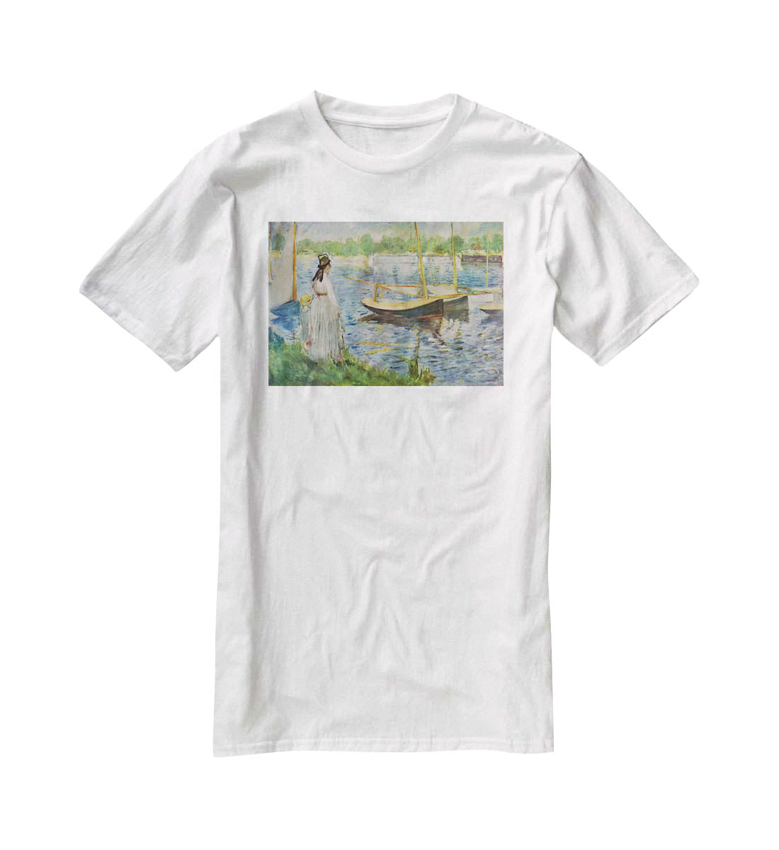 His embankment at Argenteuil by Manet T-Shirt - Canvas Art Rocks - 5