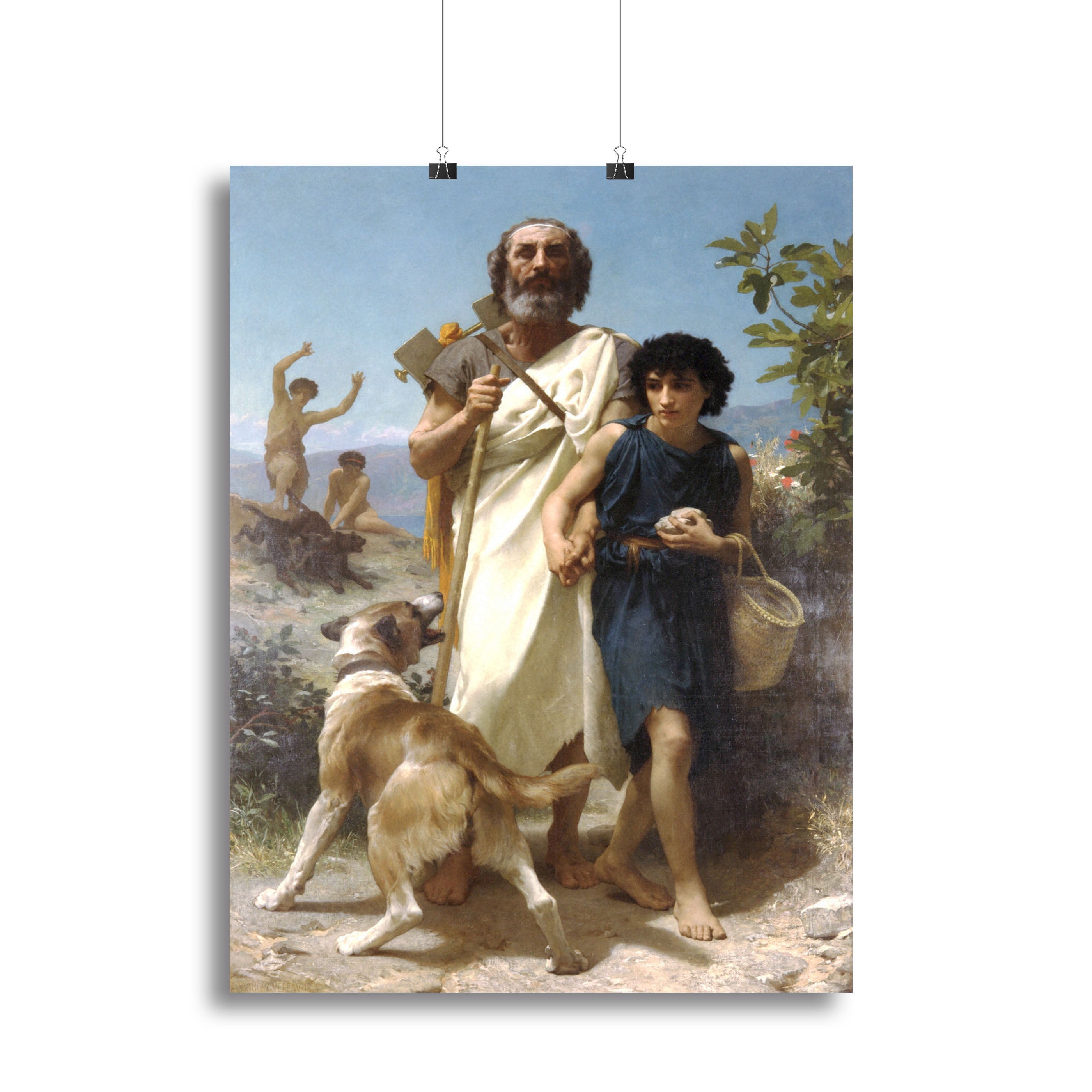 Homer and his Guide 1874 By Bouguereau Canvas Print or Poster - Canvas Art Rocks - 2