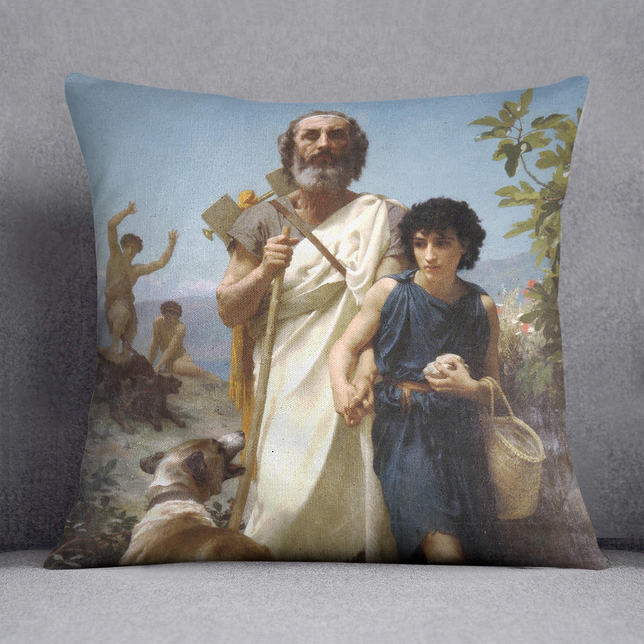 Homer and his Guide 1874 By Bouguereau Cushion