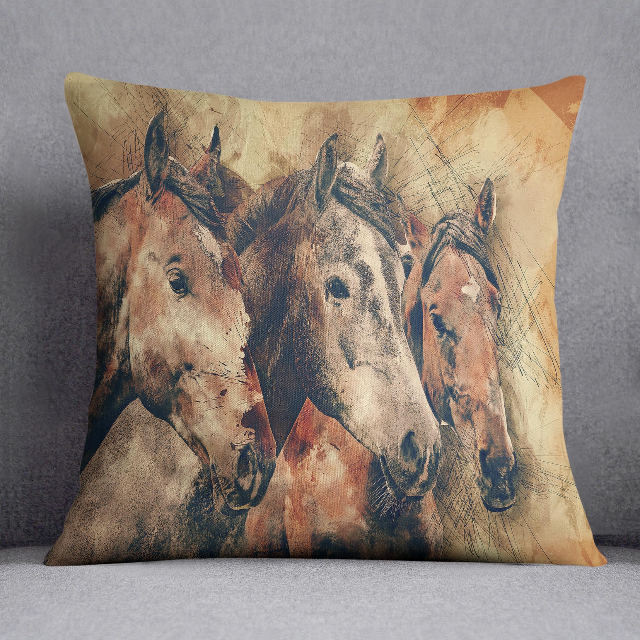 Horse Painting Cushion