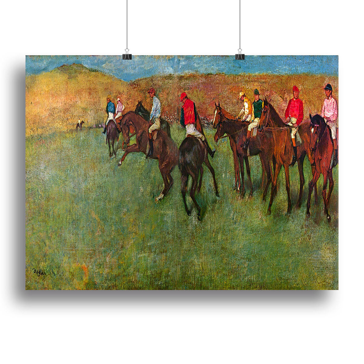 Horse race before the start by Degas Canvas Print or Poster - Canvas Art Rocks - 2