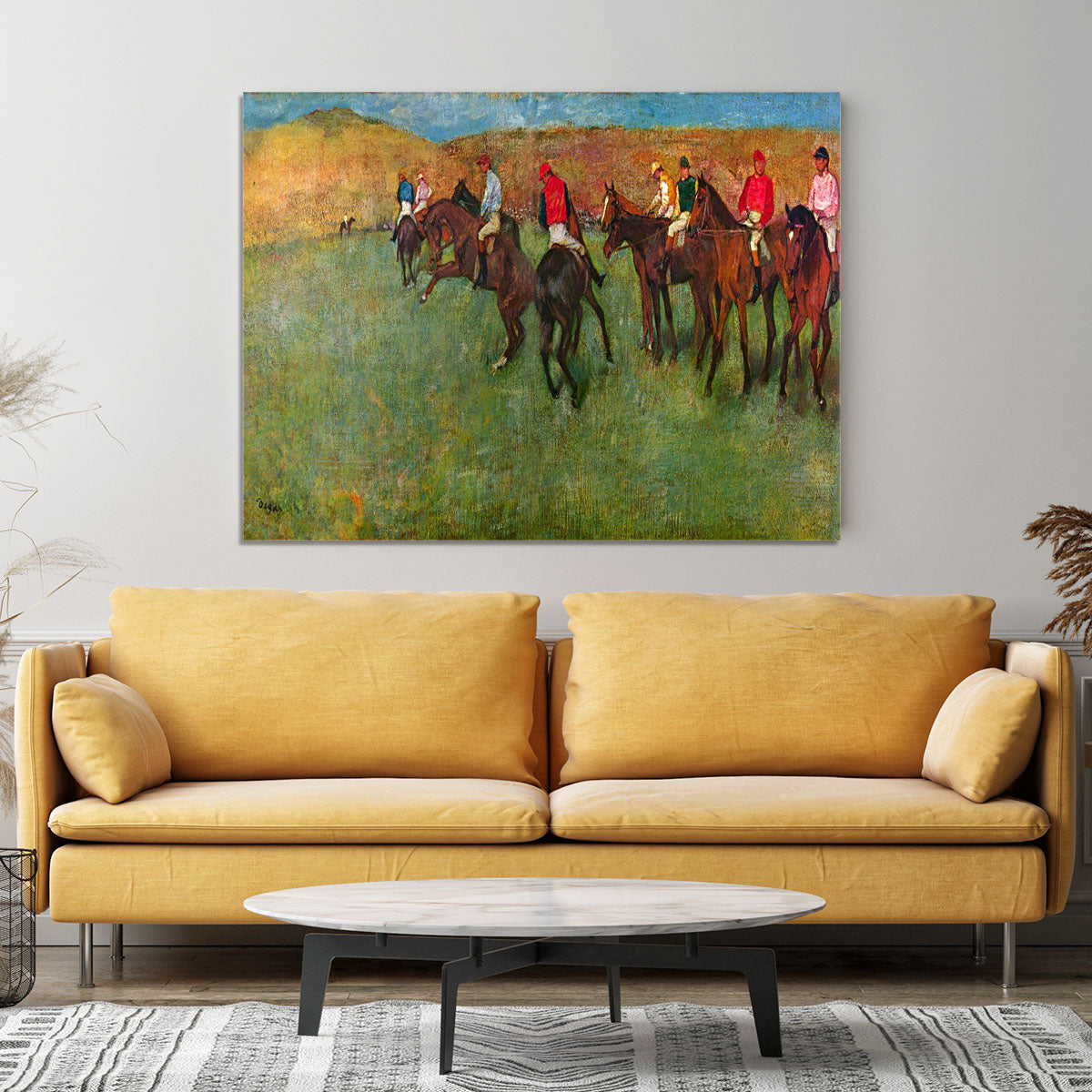 Horse race before the start by Degas Canvas Print or Poster - Canvas Art Rocks - 4